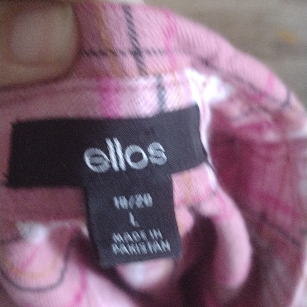 Ellos Casual Pink Plaid Button-Down Shirt – Size Large - Picture 5 of 5